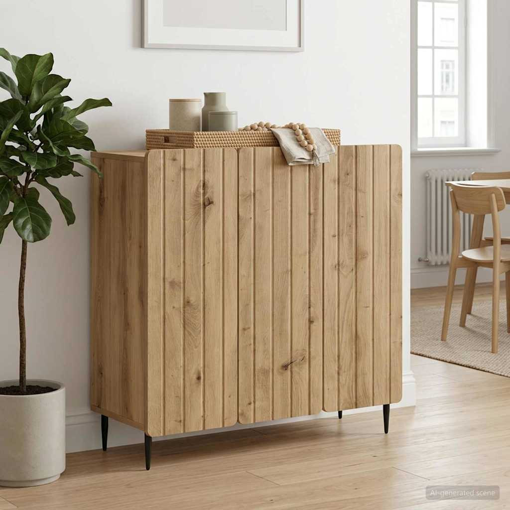 vidaXL Sideboard Artisan-Eiche 89 x 34,5 x 82 cm Holzwerkstoff