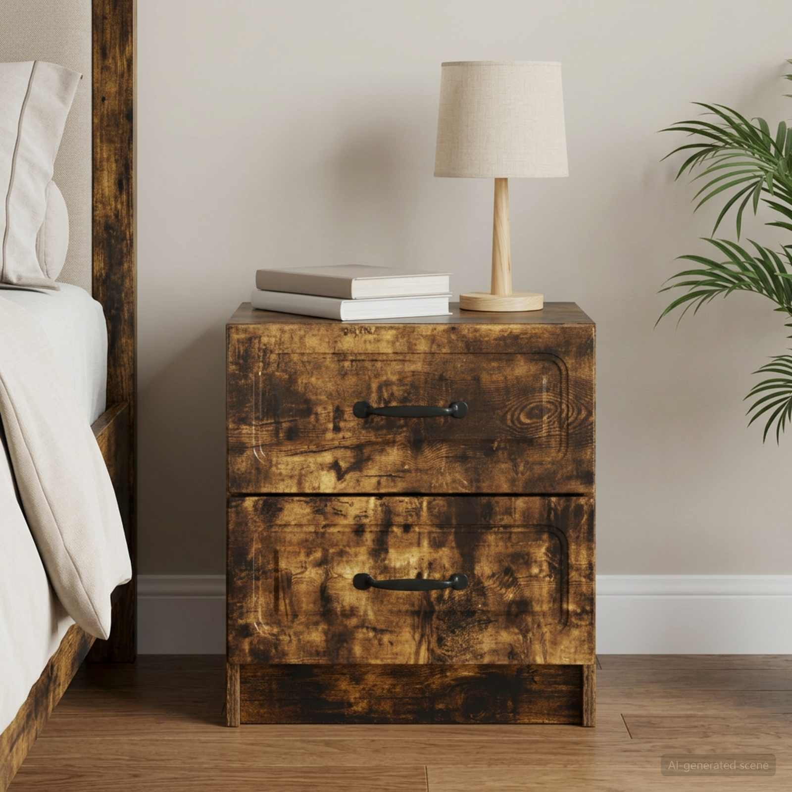 vidaXL Nachttisch Geräucherte Eiche 43 x 34,5 x 44,5 cm Holzwerkstoff