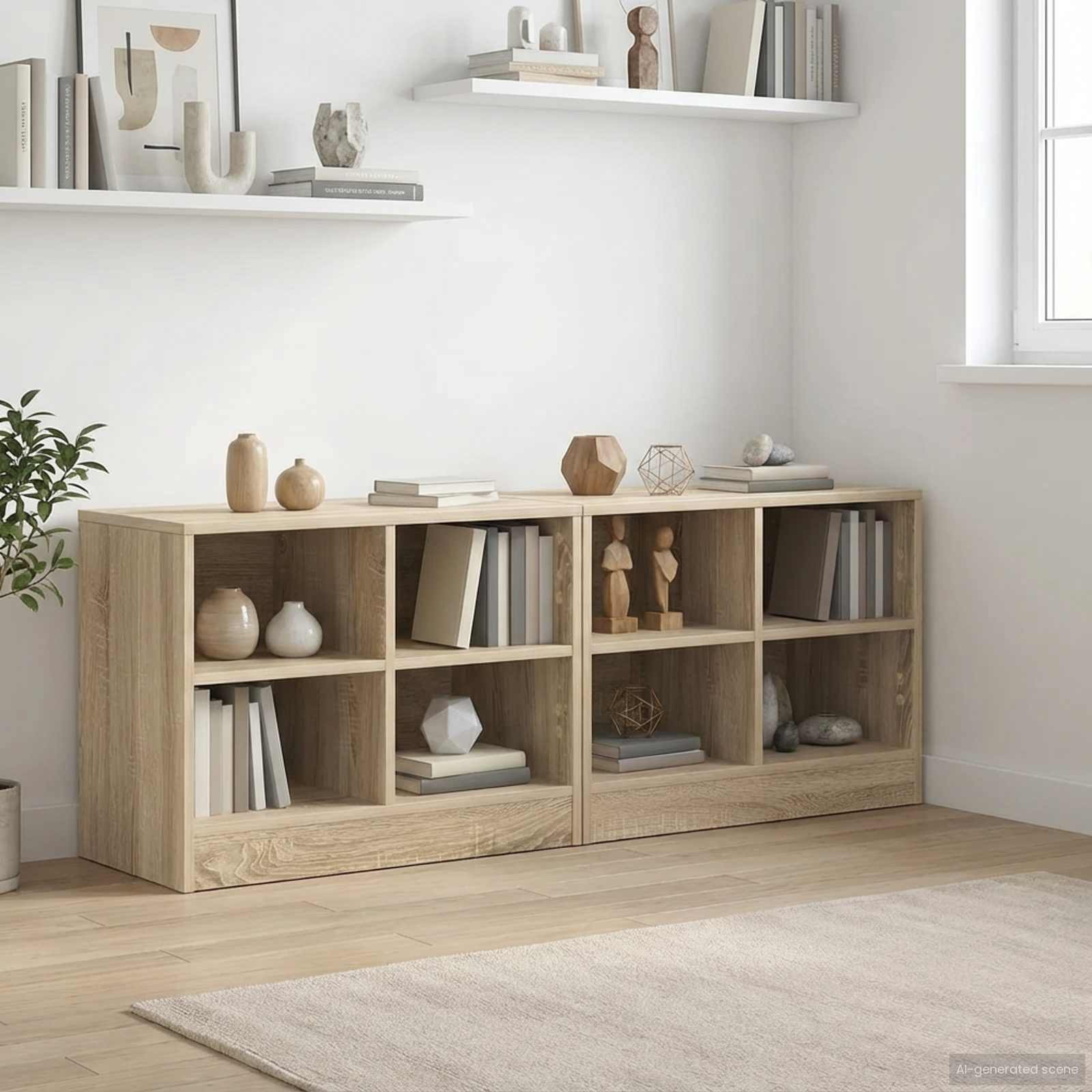 vidaXL Bettschrank 2 pcs Sonoma-Eiche 66 x 33 x 48 cm Holzwerkstoff