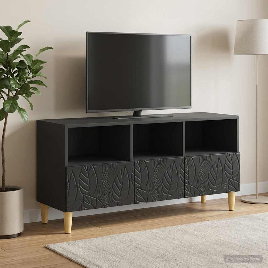 vidaXL TV-Schränk 102 x 34,5 x 50 cm Schwarz Holzwerkstoff