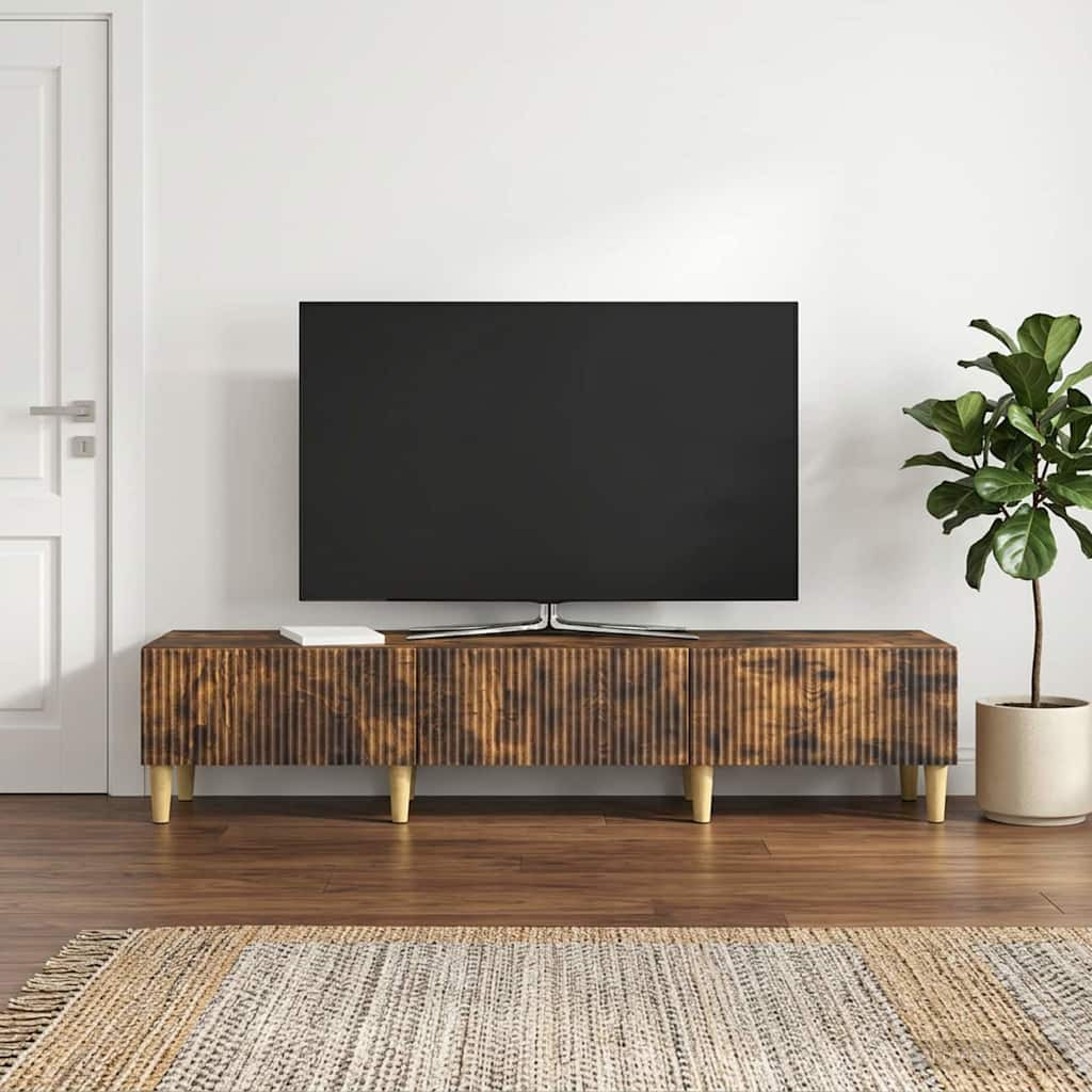 vidaXL TV-Schränk Geräucherte Eiche 147 x 34,5 x 30 cm Holzwerkstoff