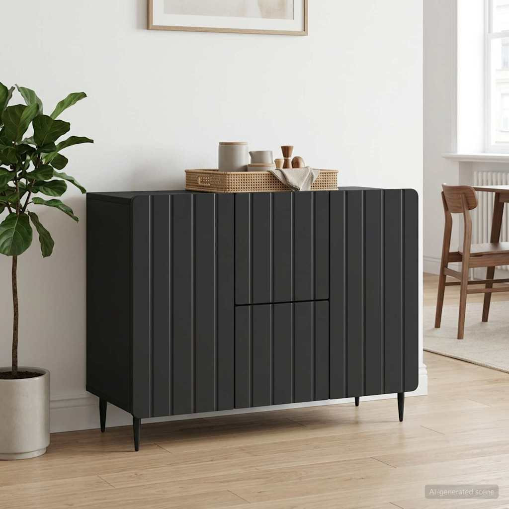 vidaXL Sideboard Schwarz 89 x 34,5 x 62 cm Holzwerkstoff