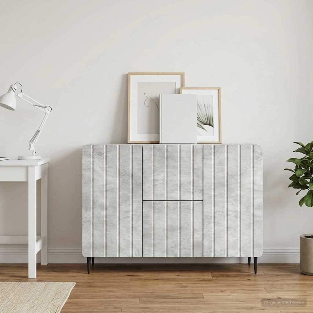 vidaXL Sideboard Betongrau 89 x 34,5 x 62 cm Holzwerkstoff