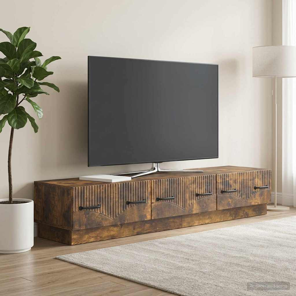 vidaXL TV-Schränk Geräucherte Eiche 147 x 34,5 x 27 cm Holzwerkstoff