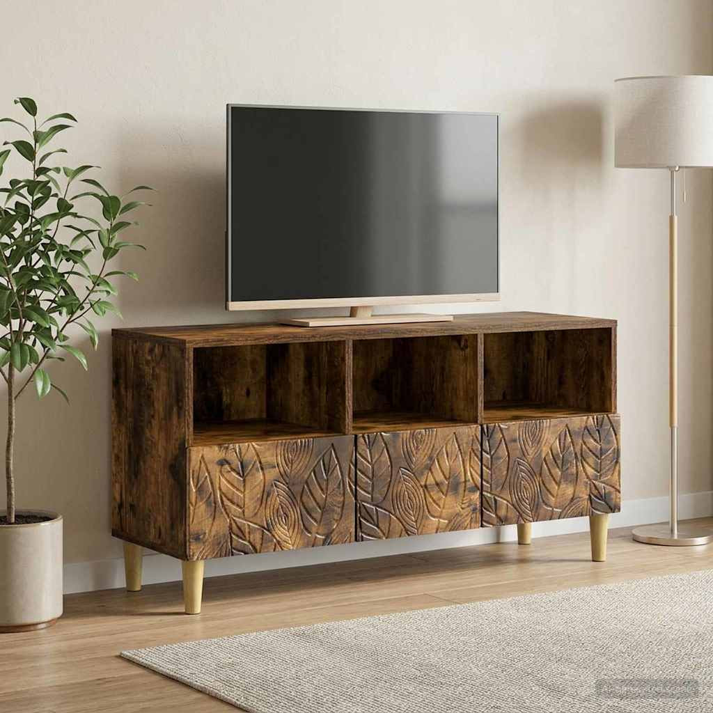 vidaXL TV-Schränk 102 x 34,5 x 50 cm Geräucherte Eiche Holzwerkstoff