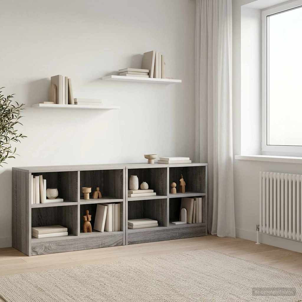 vidaXL Bettschrank 2 pcs Grau Sonoma 66 x 33 x 48 cm Holzwerkstoff