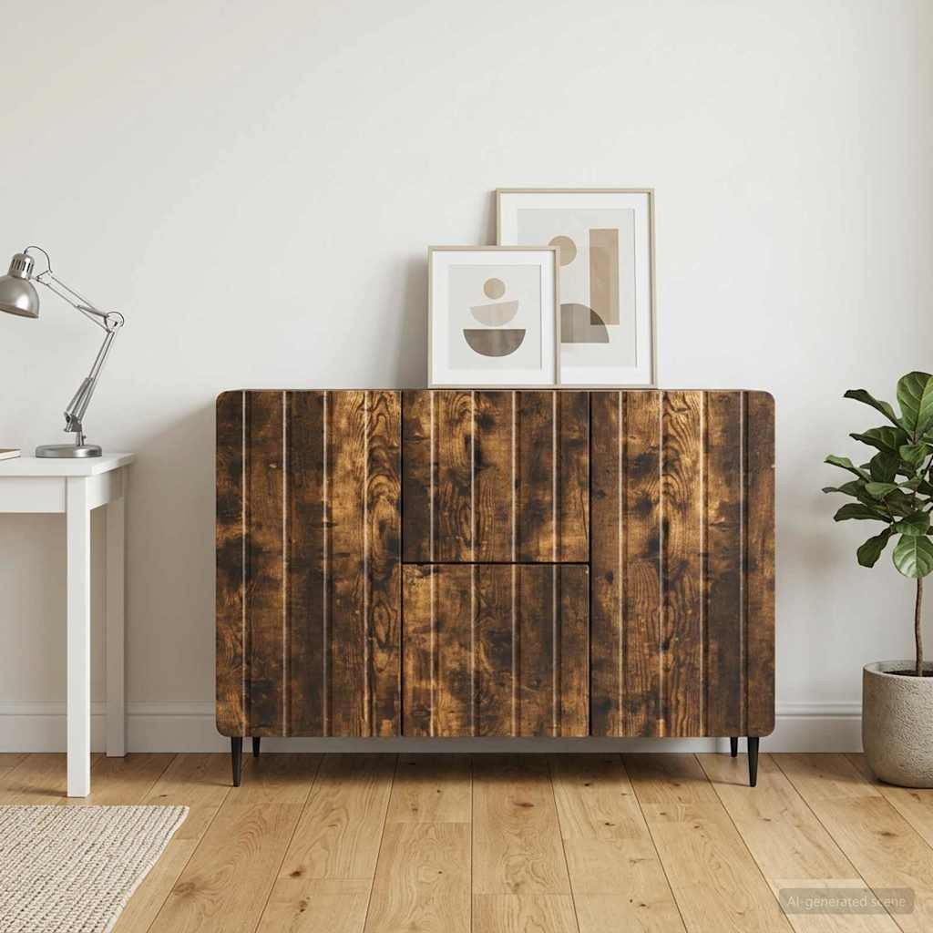 vidaXL Sideboard Geräucherte Eiche 89 x 34,5 x 62 cm Holzwerkstoff