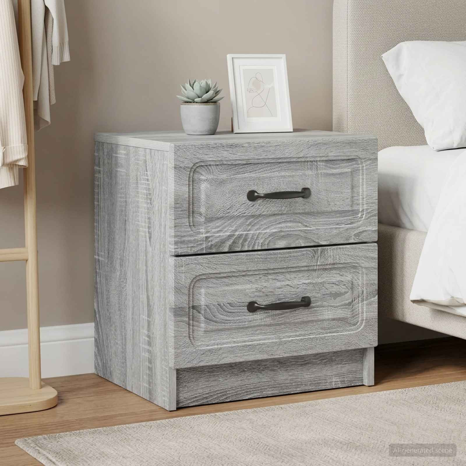 vidaXL Nachttisch 2 pcs Graues Sonoma 43 x 34,5 x 44,5 cm