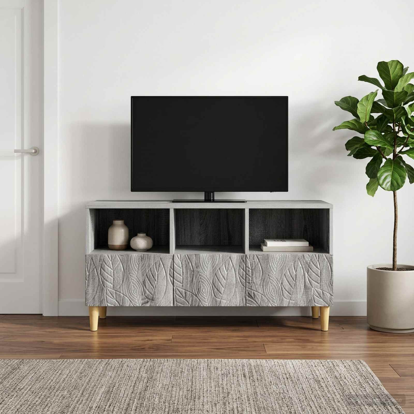 vidaXL TV-Schränk 102 x 34,5 x 50 cm Grau Sonoma Holzwerkstoff