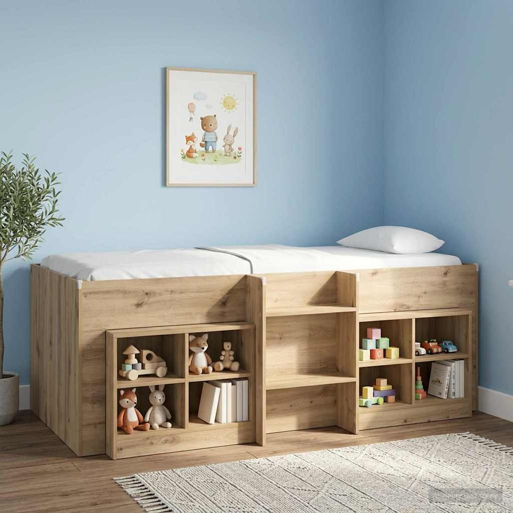 vidaXL Bettschrank 2 Stk. Artisan-Eiche 66 x 33 x 48 cm Holzwerkstoff