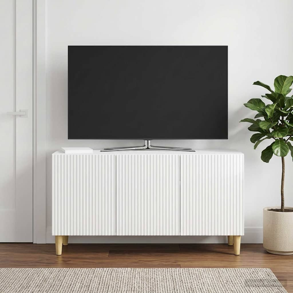 vidaXL TV-Schränk Hochglanz Weiß 99 x 34,5 x 50 cm Holzwerkstoff