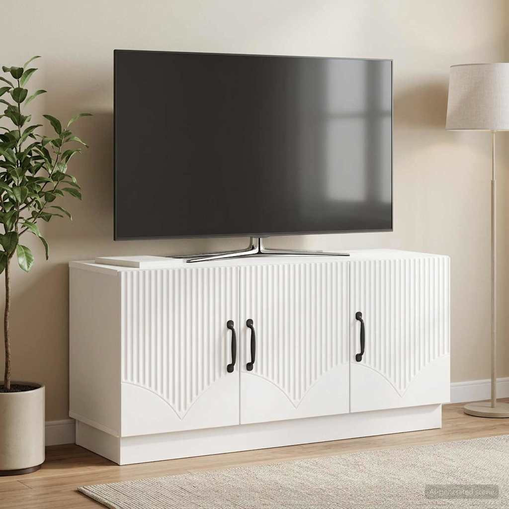 vidaXL TV-Schränk Hochglanz Weiß 99 x 34,5 x 47 cm Holzwerkstoff