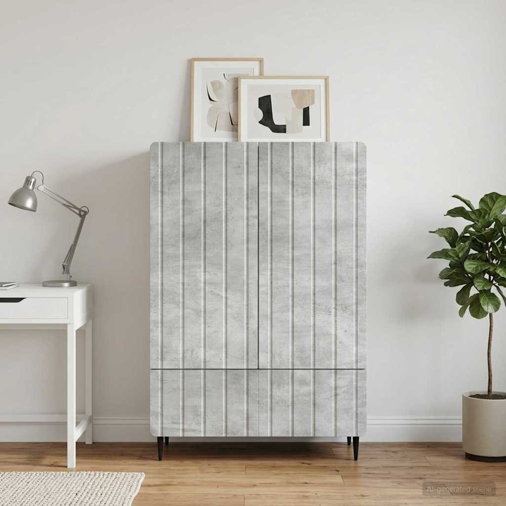 vidaXL Sideboard Betongrau 66 x 34,5 x 97 cm Holzwerkstoff