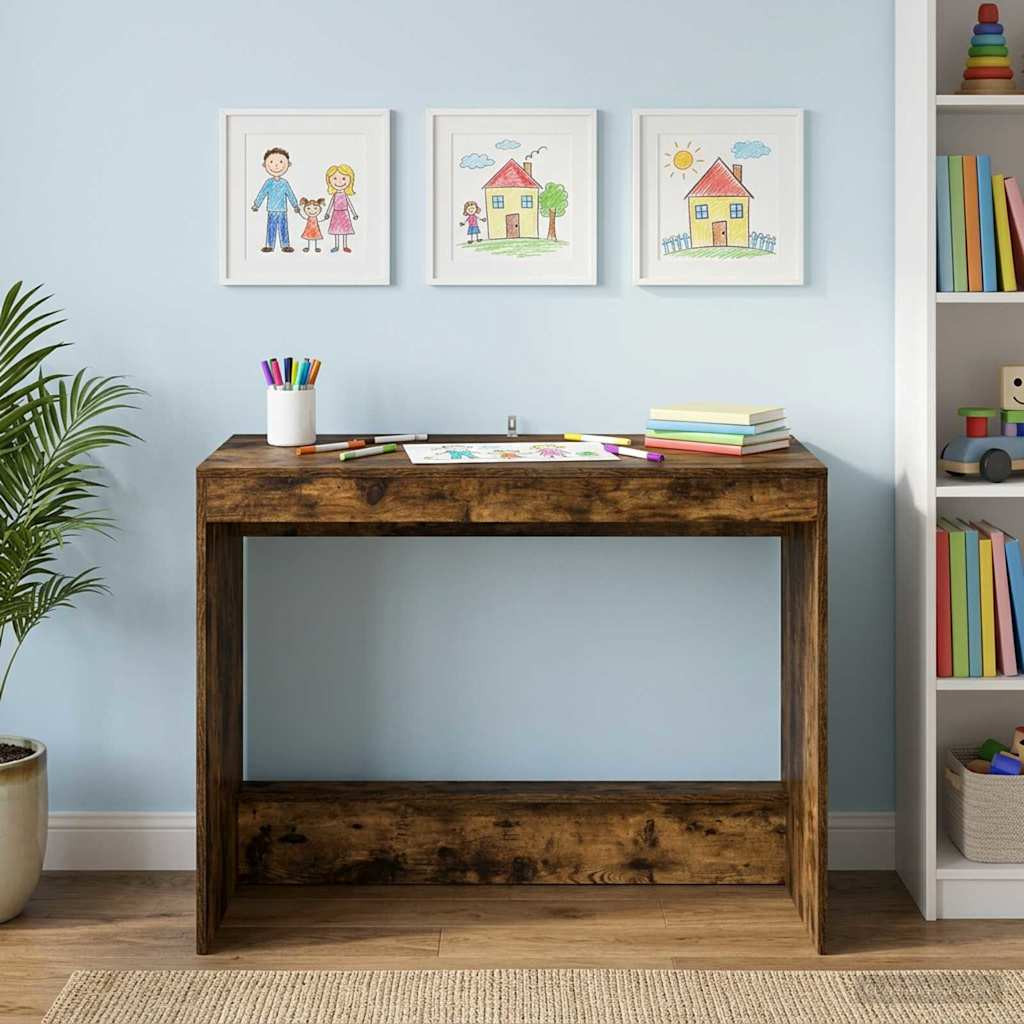 vidaXL Bett-Schreibtisch Geräucherte Eiche Holzwerkstoff