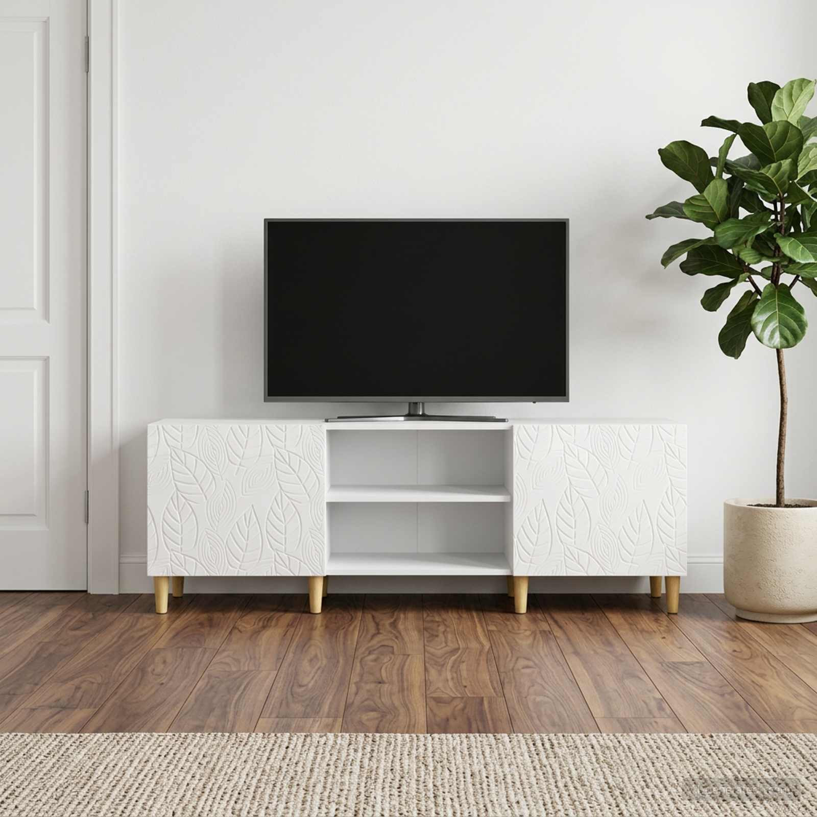 vidaXL TV-Schränk 150 x 31 x 50 cm Hochglanz Weiß Holzwerkstoff
