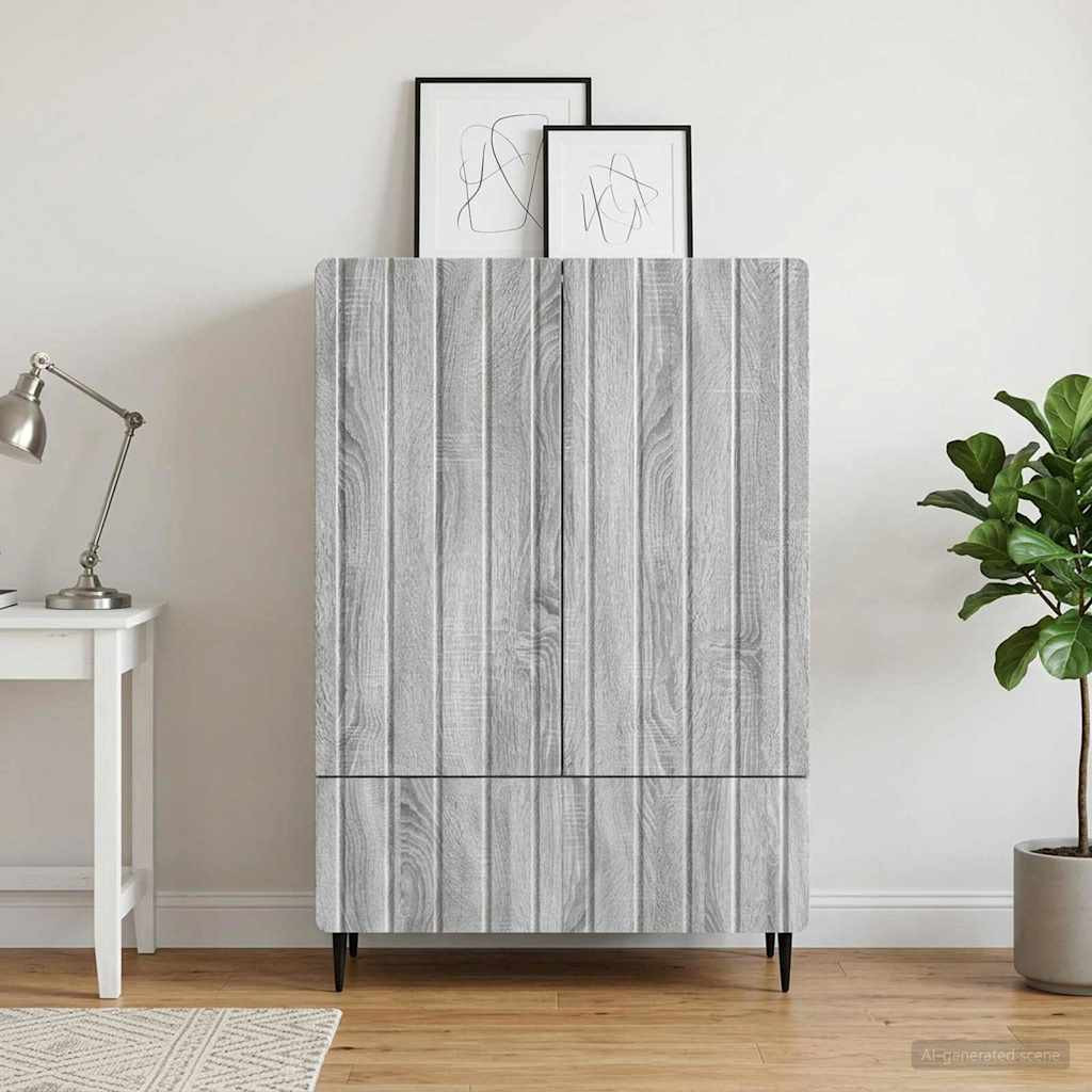 vidaXL Sideboard Graues Sonoma 66 x 34,5 x 97 cm Holzwerkstoff