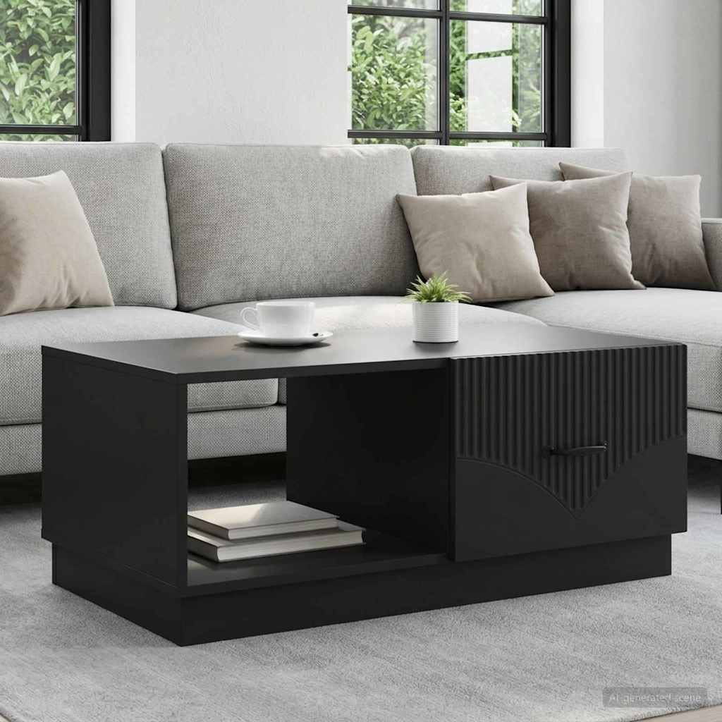 vidaXL Couchtisch Schwarz 90 x 50 x 37 cm Holzwerkstoff