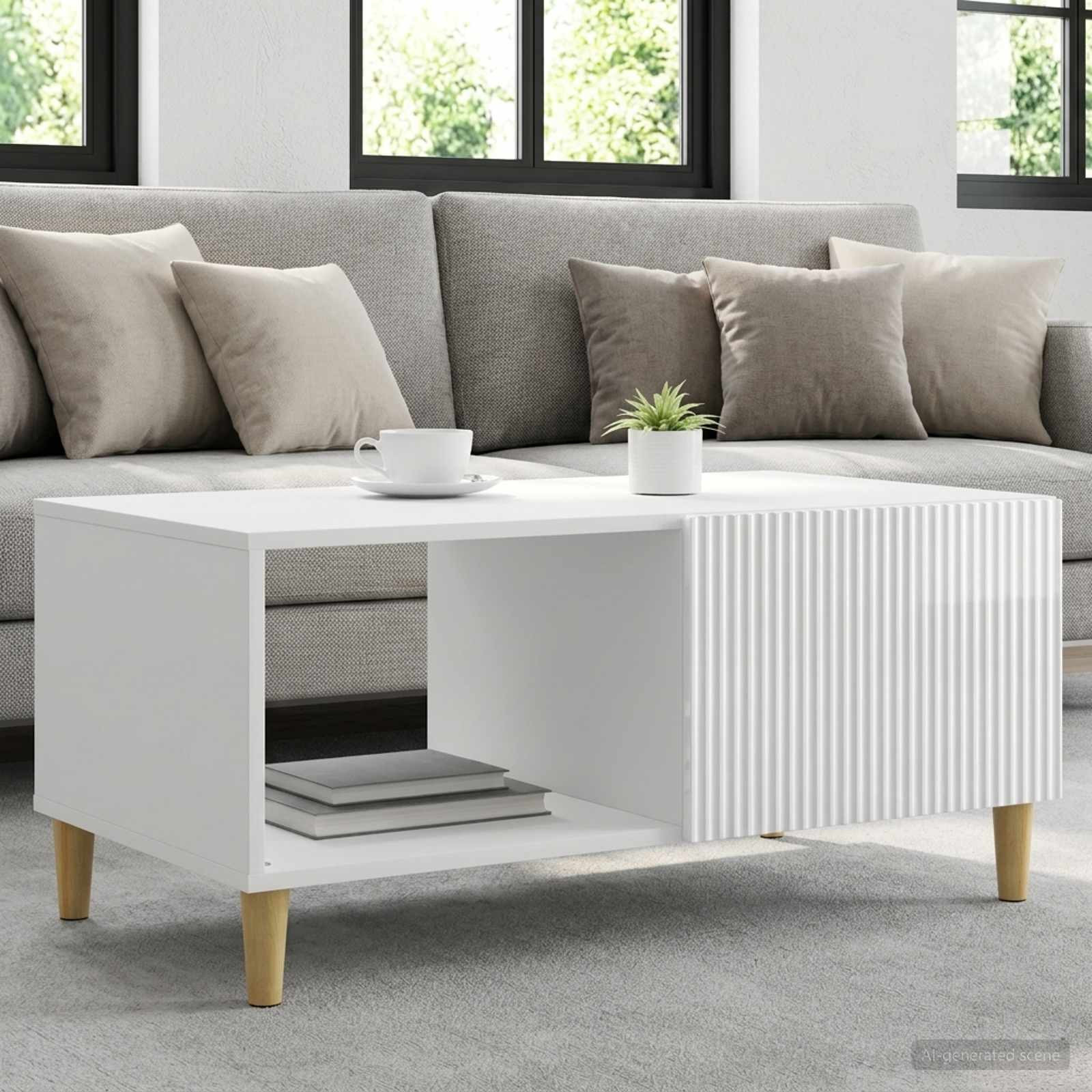 vidaXL Couchtisch Hochglanz Weiß 90 x 50 x 40 cm Holzwerkstoff
