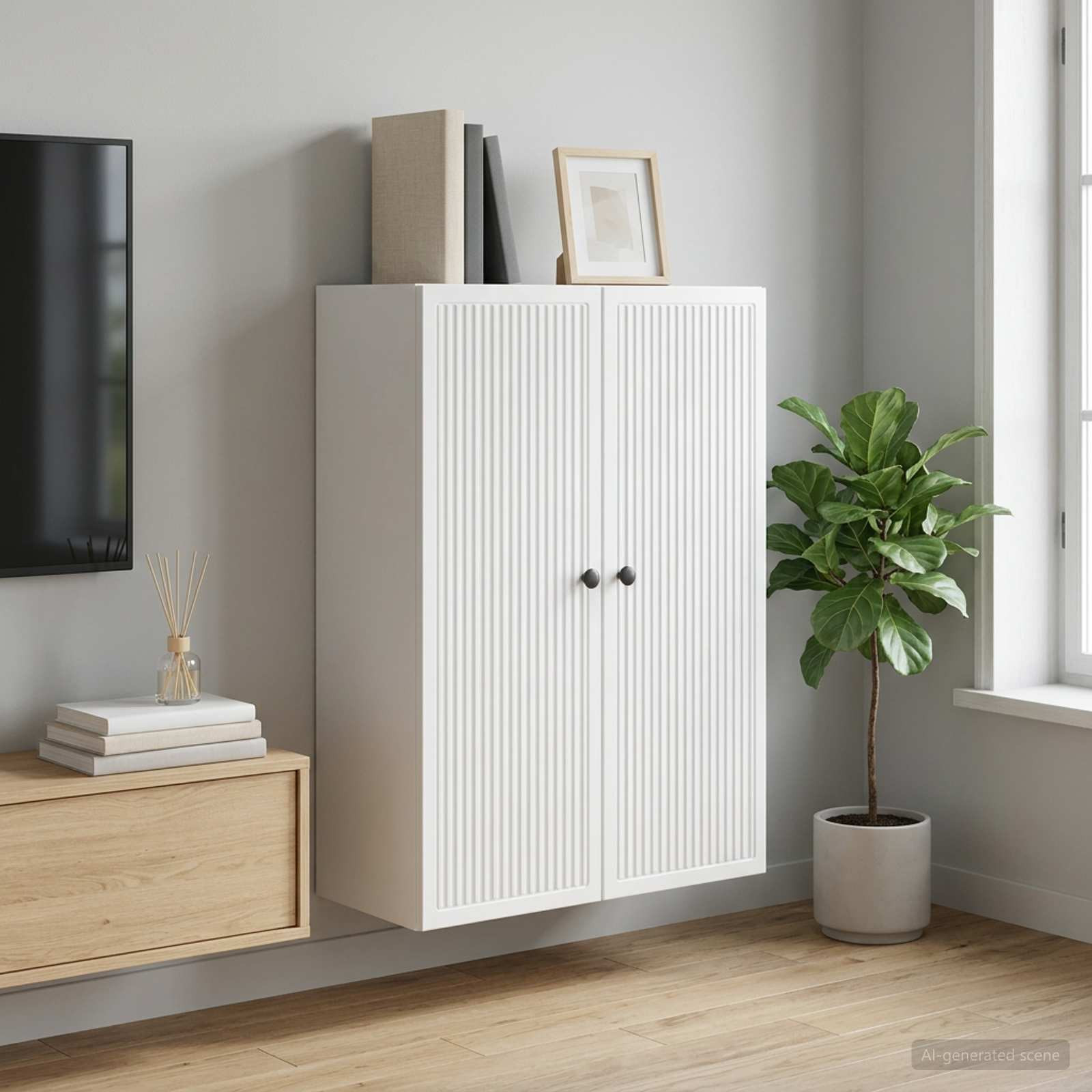 vidaXL Wandschrank Weiß 66 x 34,5 x 90 cm Holzwerkstoff