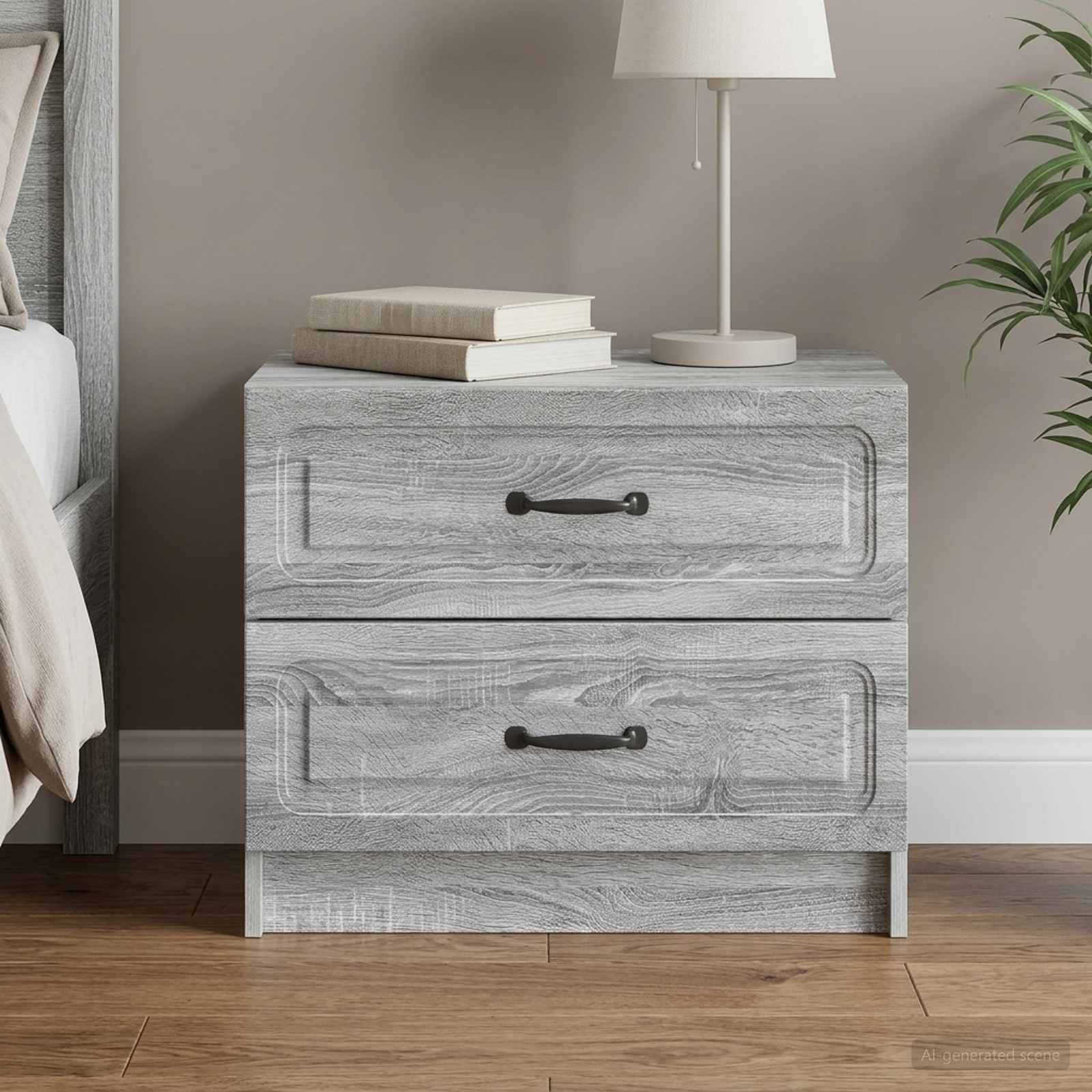 vidaXL Nachttisch Graues Sonoma 62 x 34,5 x 44,5 cm Holzwerkstoff