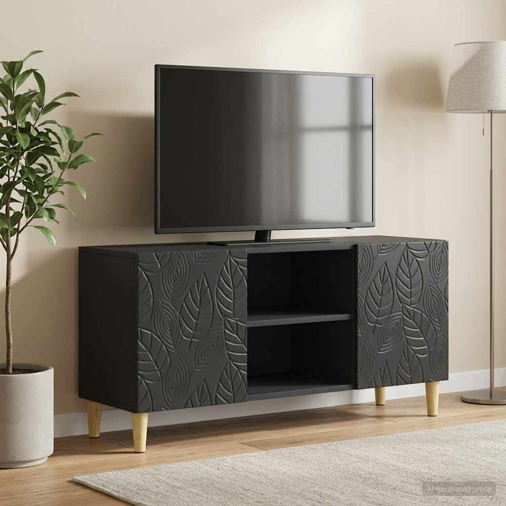 vidaXL TV-Schränk 102 x 34,5 x 50 cm Schwarz Holzwerkstoff