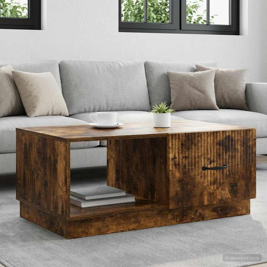 vidaXL Couchtisch Geräucherte Eiche 90 x 50 x 37 cm Holzwerkstoff