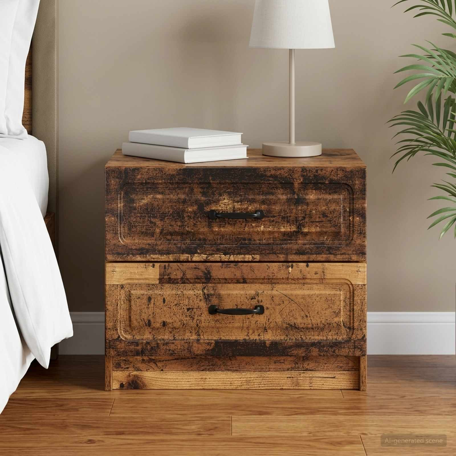 vidaXL Nachttisch Altholz 62 x 34,5 x 44,5 cm Holzwerkstoff