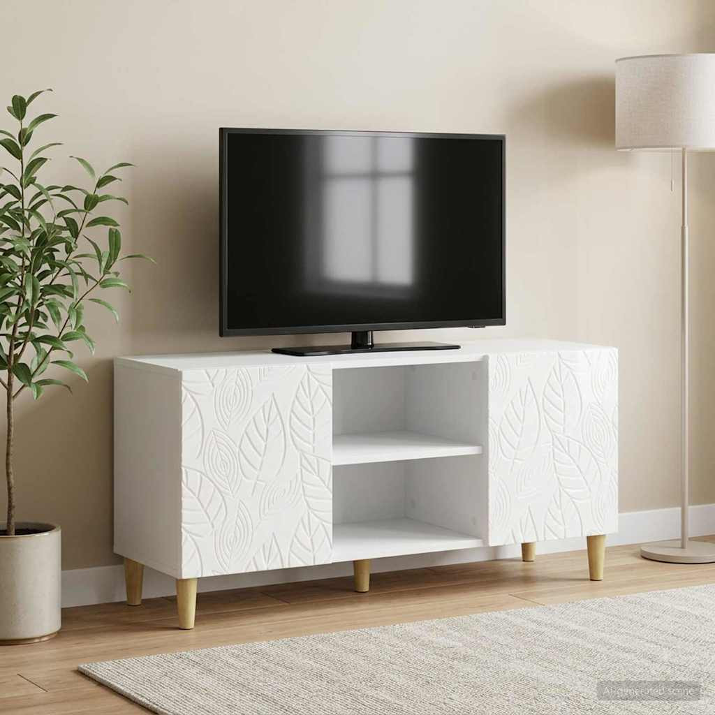 vidaXL TV-Schränk 102 x 34,5 x 50 cm Hochglanz Weiß Holzwerkstoff