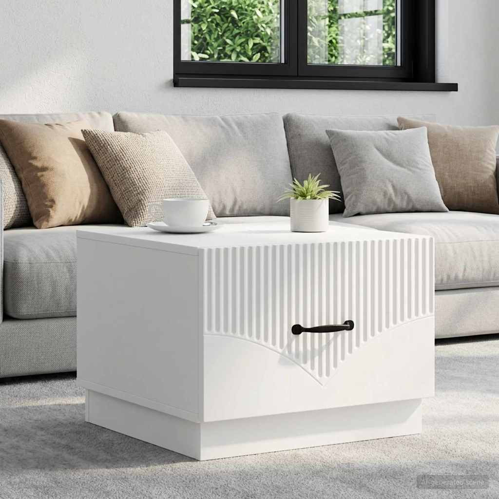 vidaXL Couchtisch mit Schubladen Weiß 49 x 50 x 37 cm Holzwerkstoff