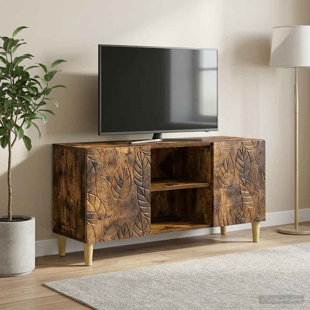 vidaXL TV-Schränk 102 x 34,5 x 50 cm Geräucherte Eiche Holzwerkstoff