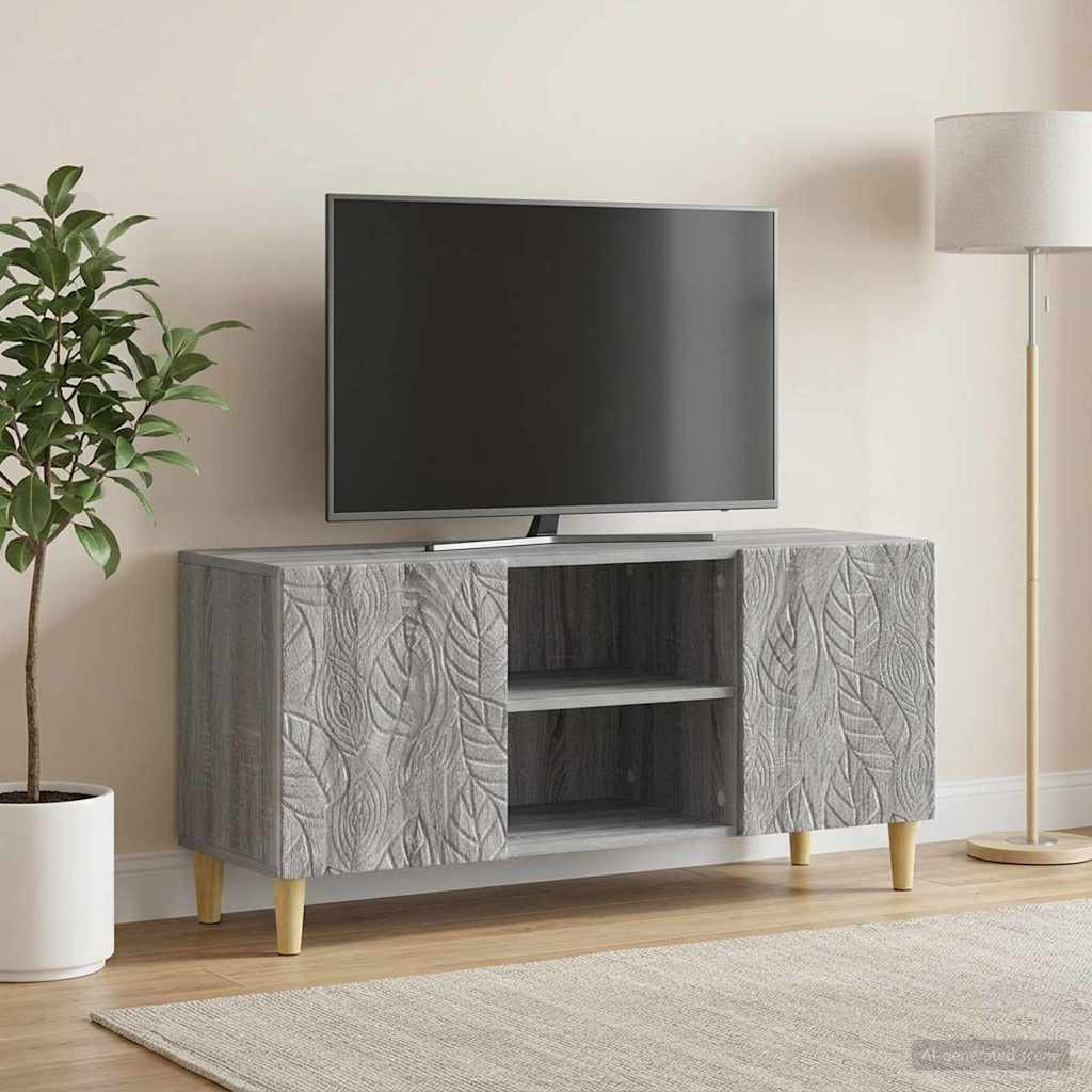 vidaXL TV-Schränk 102 x 34,5 x 50 cm Grau Sonoma Holzwerkstoff