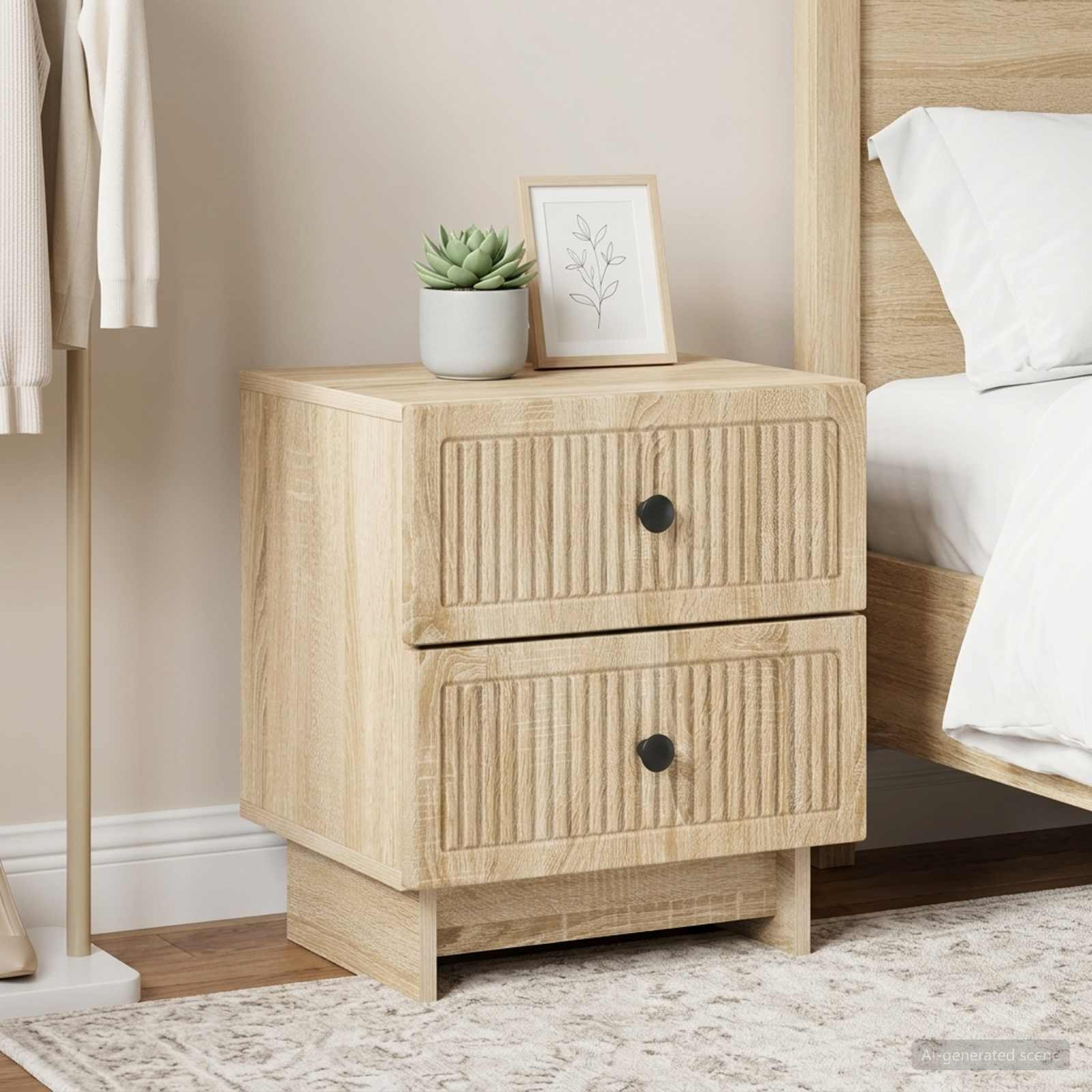 vidaXL Nachttisch 2 pcs Sonoma-Eiche 43 x 34,5 x 47,5 cm Holzwerkstoff
