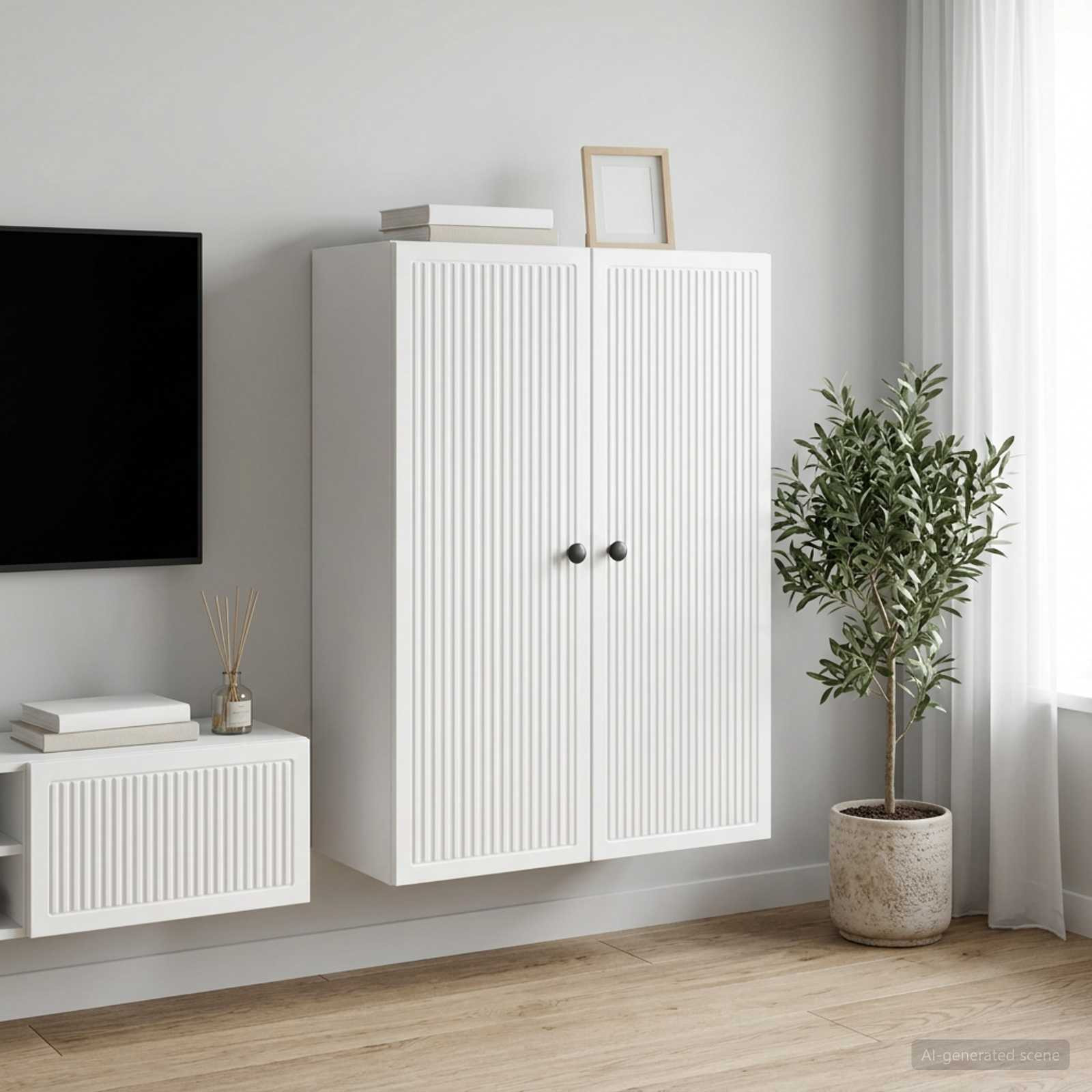 vidaXL Wandschrank Hochglanz Weiß 66 x 34,5 x 90 cm Holzwerkstoff
