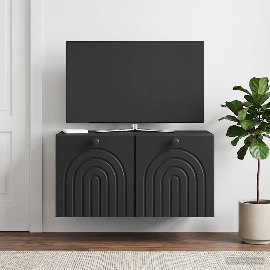 vidaXL Wandmontierter TV-Schrank Schwarz 59,5 x 41 x 30 cm