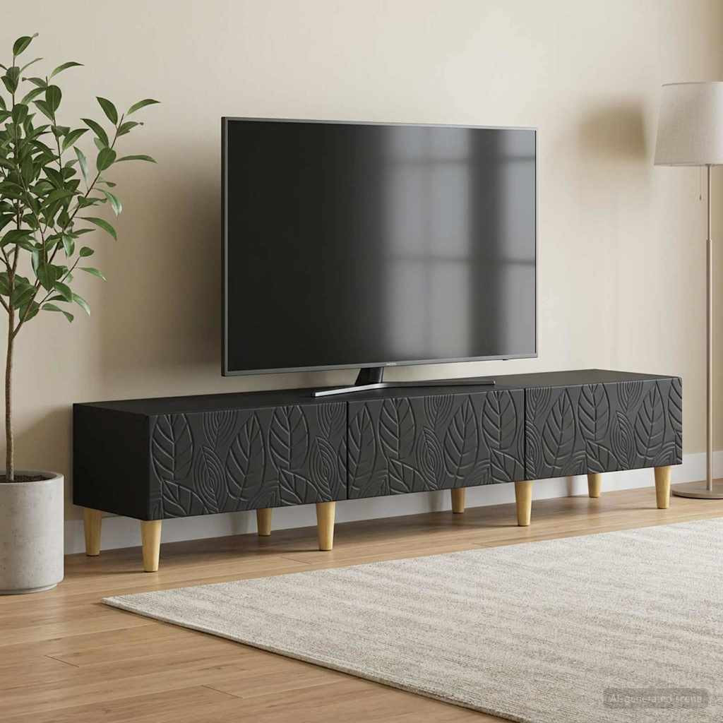 vidaXL TV-Schränk 147 x 34,5 x 30 cm Schwarz Holzwerkstoff