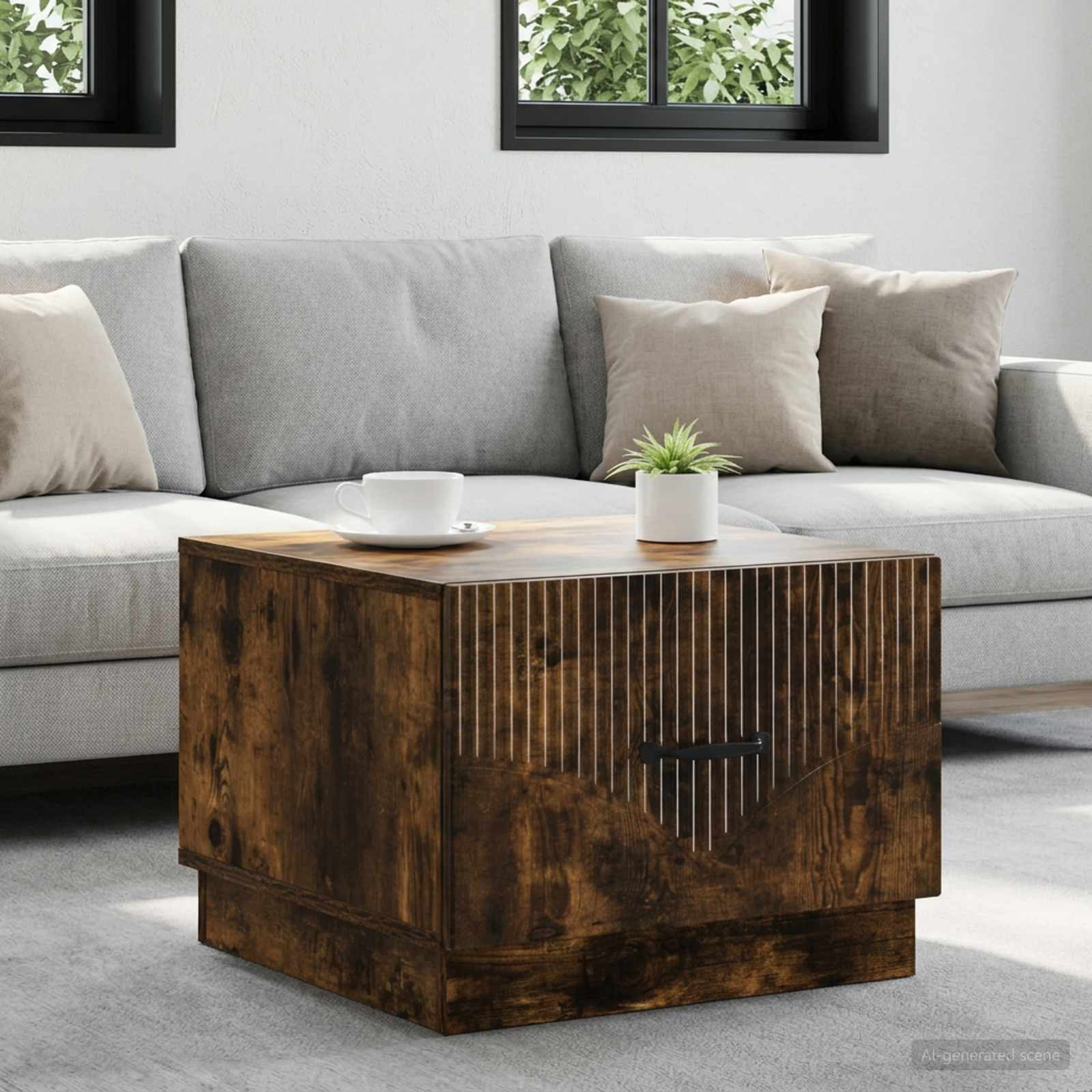 vidaXL Couchtisch Geräucherte Eiche 49 x 50 x 37 cm Holzwerkstoff