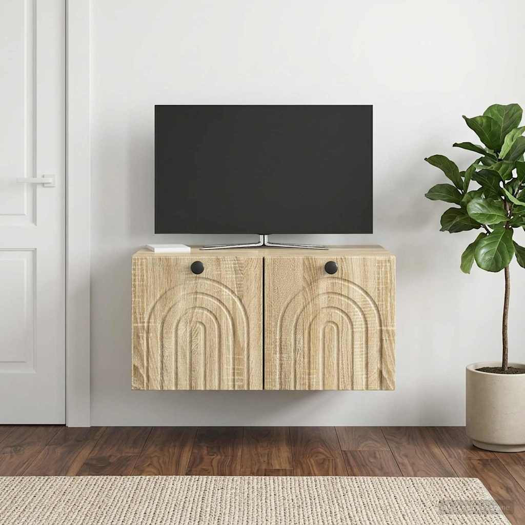 vidaXL Wandmontierter TV-Schrank Sonoma-Eiche 59,5 x 41 x 30 cm