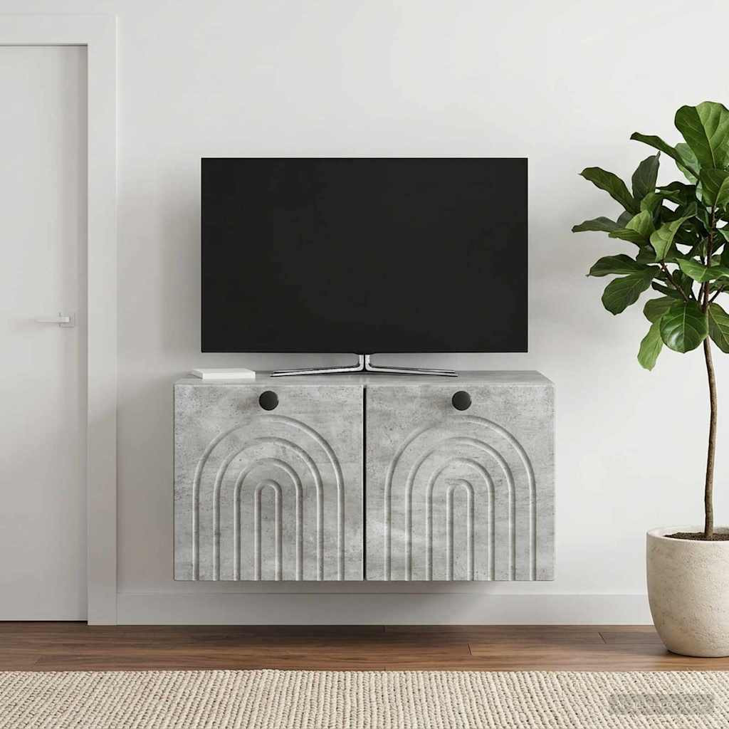 vidaXL Wandmontierter TV-Schrank Betongrau 59,5 x 41 x 30 cm