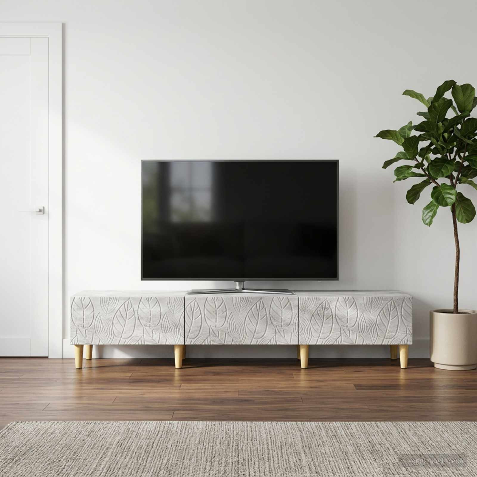 vidaXL TV-Schränk 147 x 34,5 x 30 cm Betongrau Holzwerkstoff