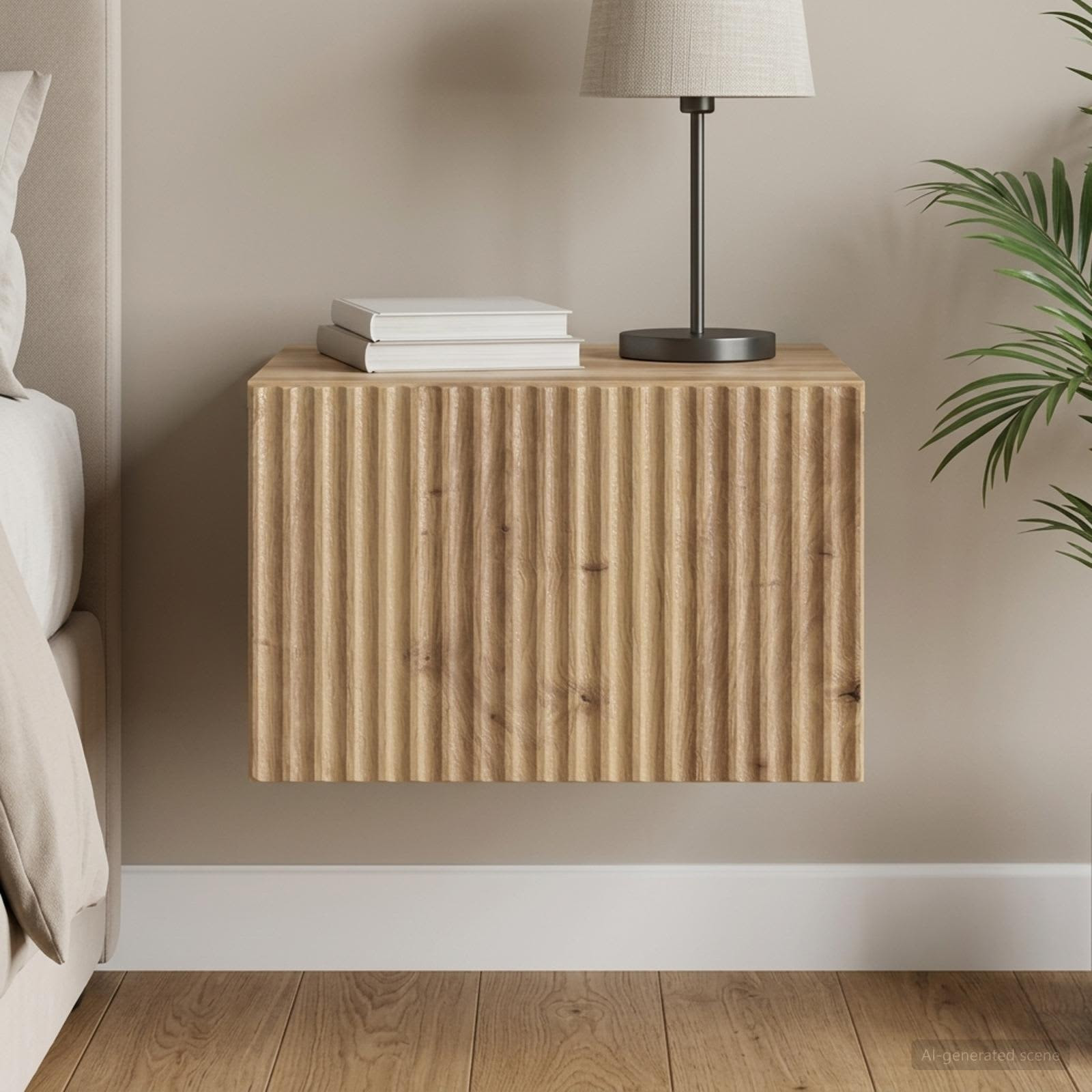 vidaXL Wandmontierter Nachttisch Artisan-Eiche 33 x 34,5 x 20 cm