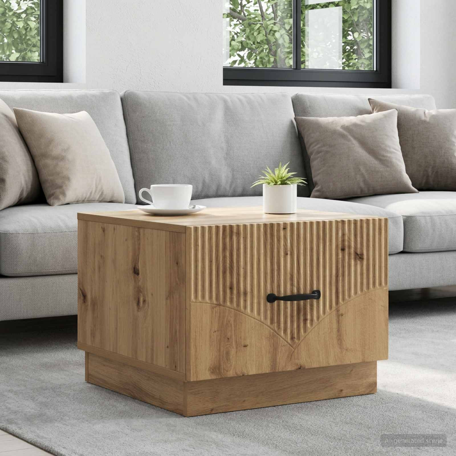 vidaXL Couchtisch Artisan-Eiche 49 x 50 x 37 cm Holzwerkstoff