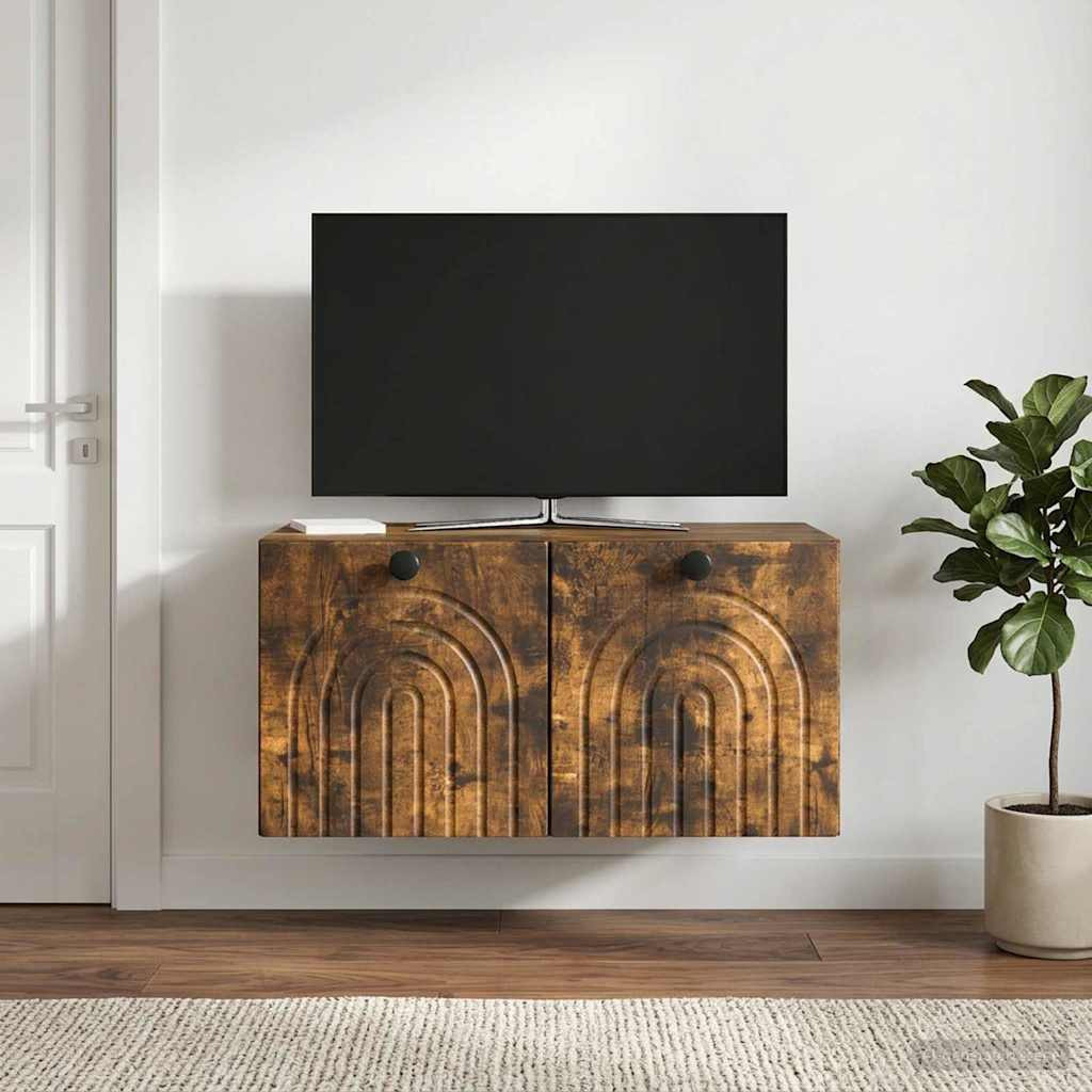 vidaXL Wandmontierter TV-Schrank Geräucherte Eiche 59,5 x 41 x 30 cm