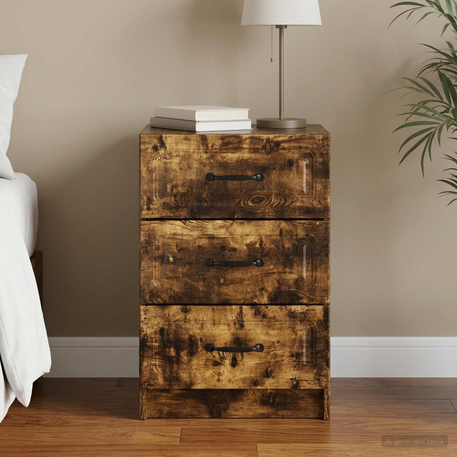 vidaXL Nachttisch Geräucherte Eiche 43 x 41 x 63,5 cm Holzwerkstoff