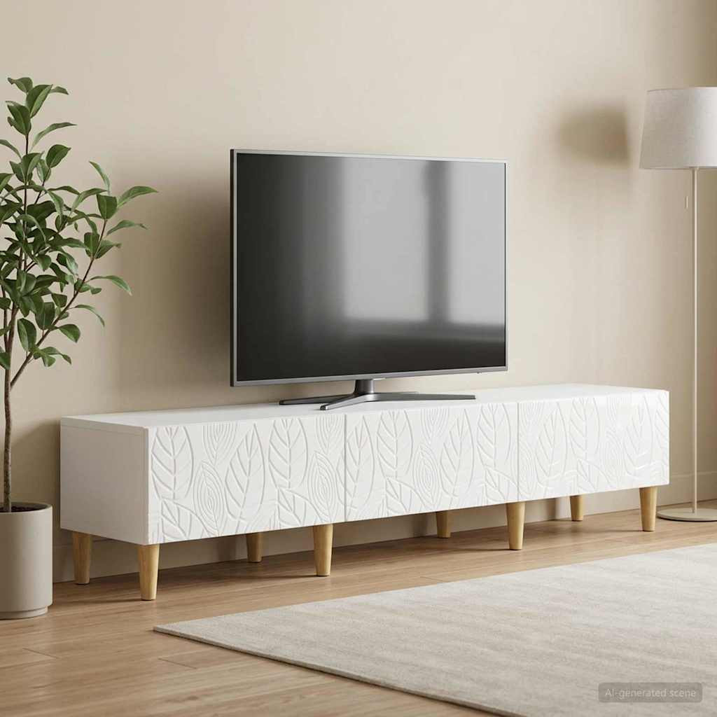 vidaXL TV-Schränk 147 x 34,5 x 30 cm Hochglanz Weiß Holzwerkstoff