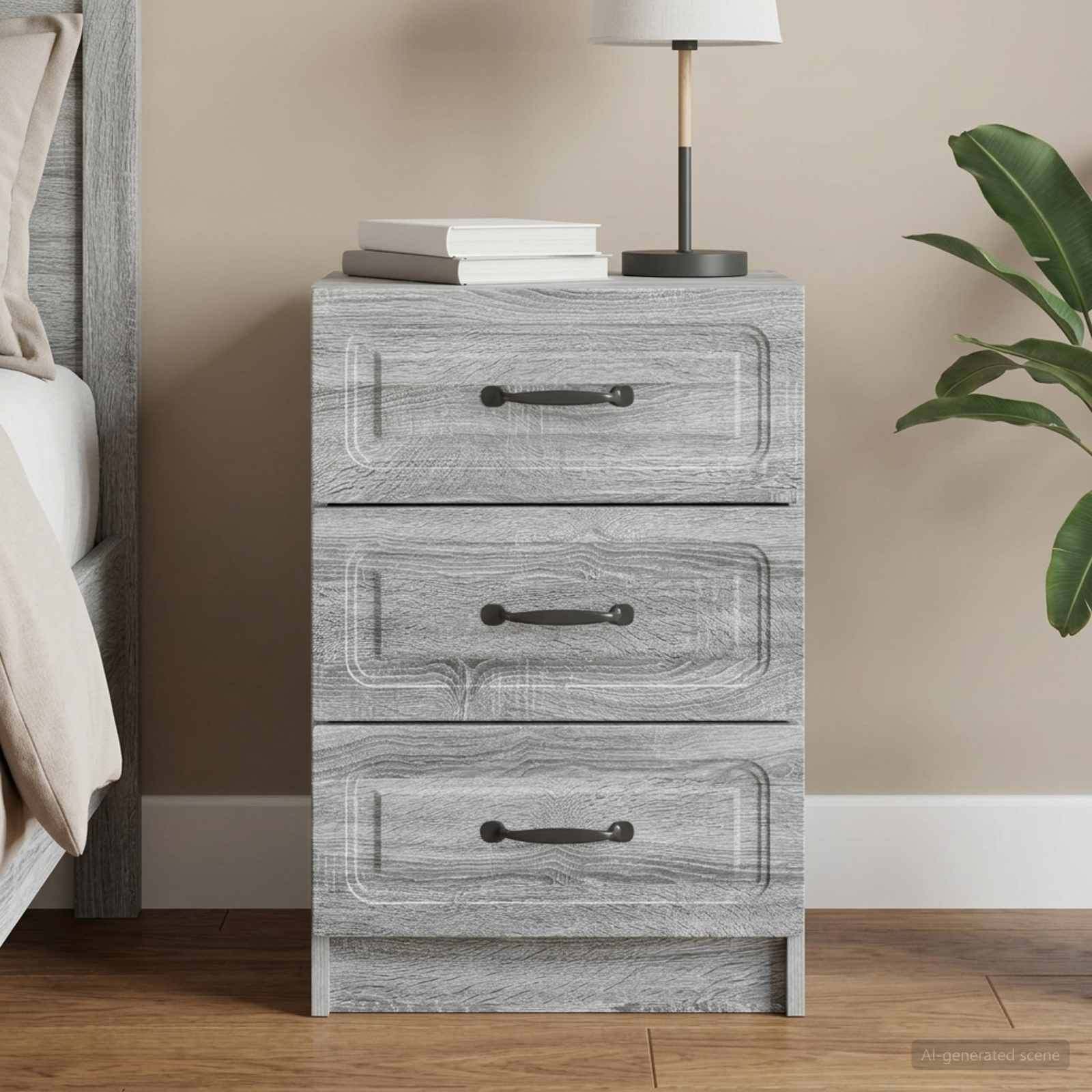 vidaXL Nachttisch Graues Sonoma 43 x 41 x 63,5 cm Holzwerkstoff