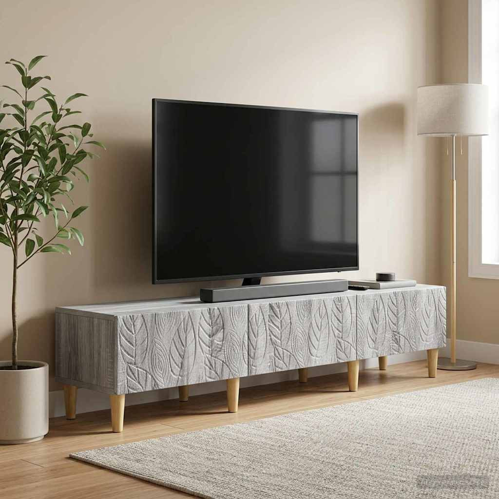 vidaXL TV-Schränk 147 x 34,5 x 30 cm Grau Sonoma Holzwerkstoff