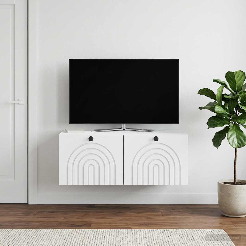 vidaXL Wandmontierter TV-Schrank Weiß 78,5 x 41 x 30 cm Holzwerkstoff