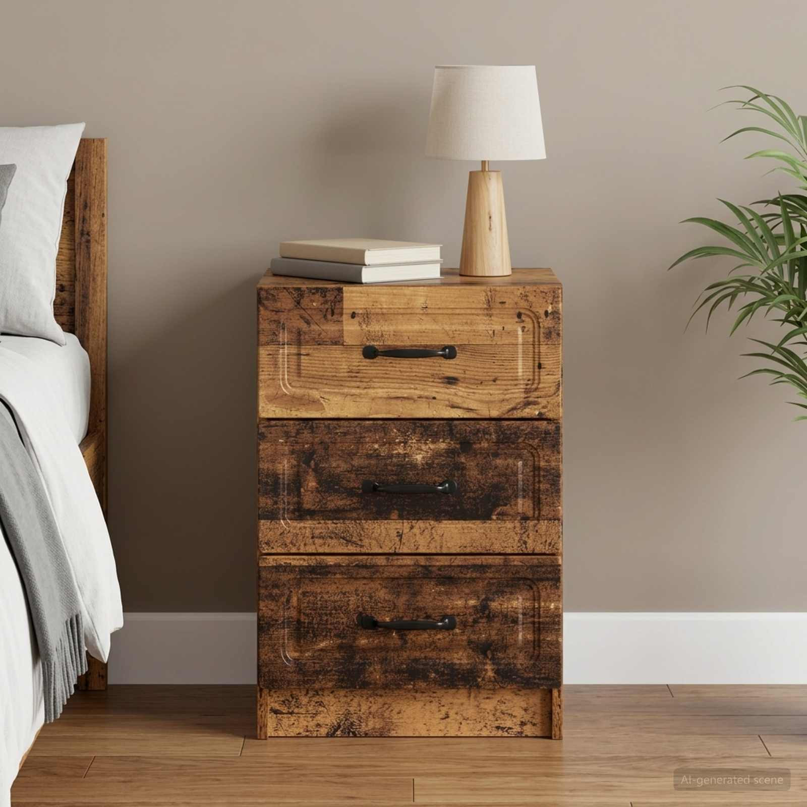 vidaXL Nachttisch Altholz 43 x 41 x 63,5 cm Holzwerkstoff