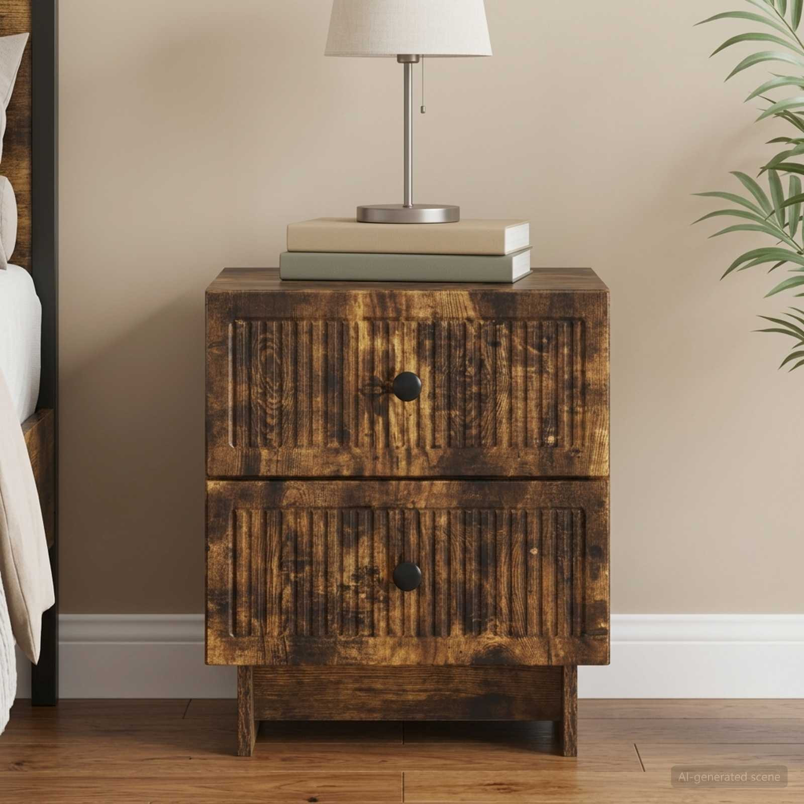 vidaXL Nachttisch Geräucherte Eiche 43 x 34,5 x 47,5 cm Holzwerkstoff