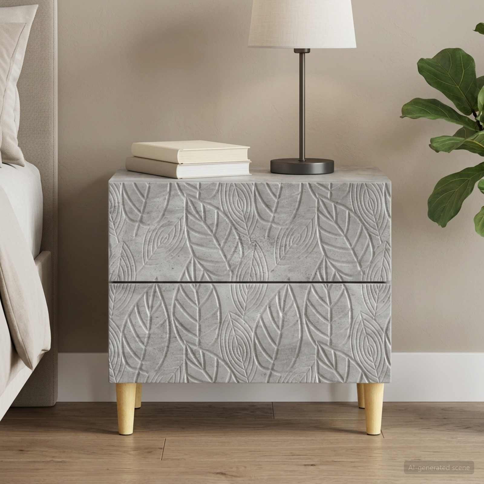 vidaXL Nachttisch Betongrau 62 x 34,5 x 48 cm Holzwerkstoff